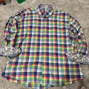 Alan Flusser Men’s Colorful Button Down Shirt size XL